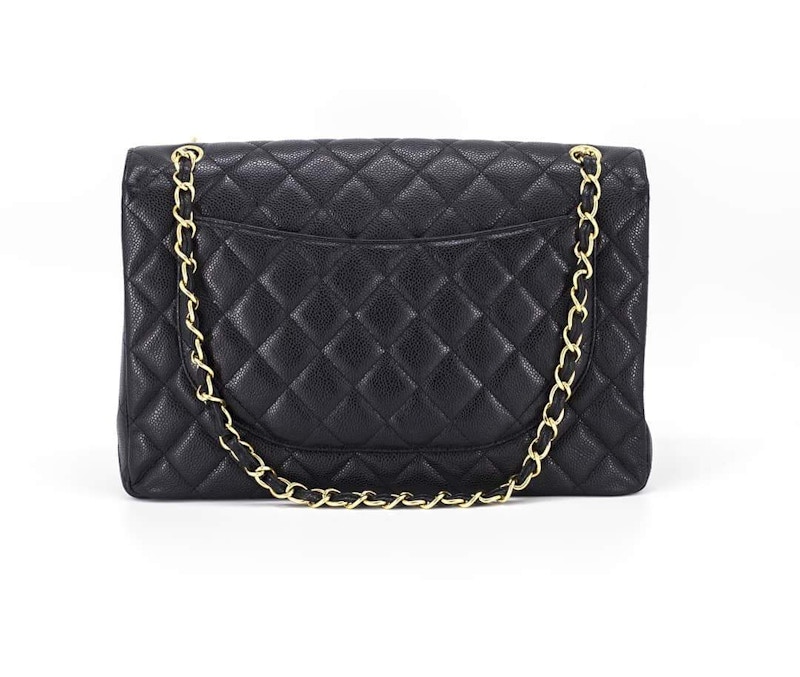 Order Chanel Klasik Single Flap Quilted Caviar Nada Emas Maxi Hitam
