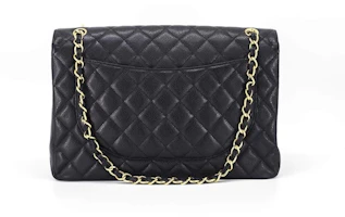 Order Chanel Classic Single Flap Quilted Caviar Gold-tone Maxi Black