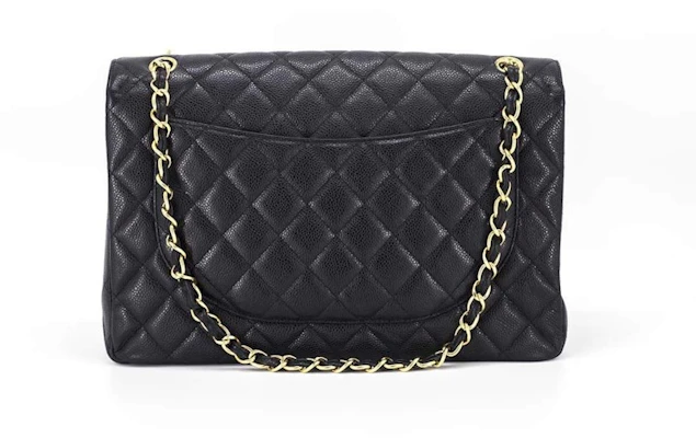Chanel Klasik Single Flap Quilted Caviar Nada Emas Maxi Hitam Order Chanel Klasik Single Flap Quilted Caviar Nada Emas Maxi Hitam