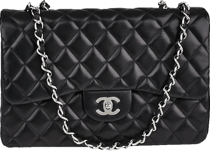 chanel-classic-single-flap-quilted-jumbo-silver-tone-black