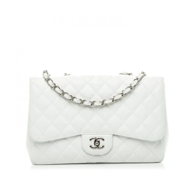 Chanel Classic Single Flap Quilted Jumbo White