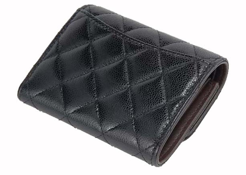 Order Dompet Lipat Tiga Klasik Chanel Kecil Hitam (AP0229)