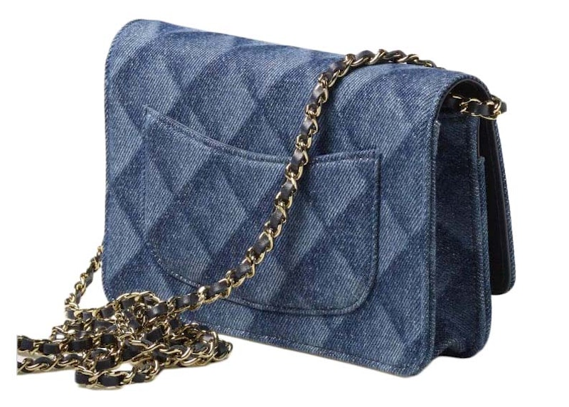 Order Chanel Dompet Klasik dengan Rantai AP0250 Biru Tua