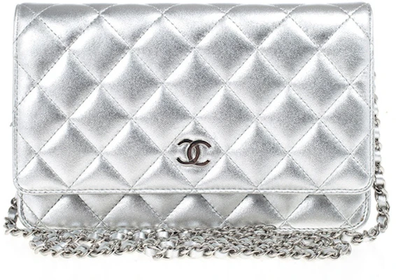 Cartera Chanel Clásica Cadena Plateada Acolchada Buy Cartera Chanel Clásica Cadena Plateada Acolchada