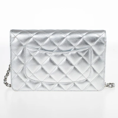 Cartera Chanel Clásica Cadena Plateada Acolchada Order Cartera Chanel Clásica Cadena Plateada Acolchada