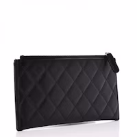 Order Chanel Estuche Clásico con Cremallera Acolchado Diamante Negro