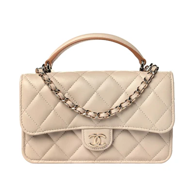 Chanel Clutch/Phone Holder with Chain Beige (AP3226-B10324-NN019)