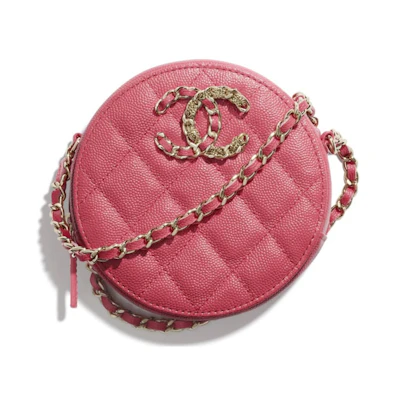 Chanel Clutch with Chain Grained Calfskin Gold-tone Pink