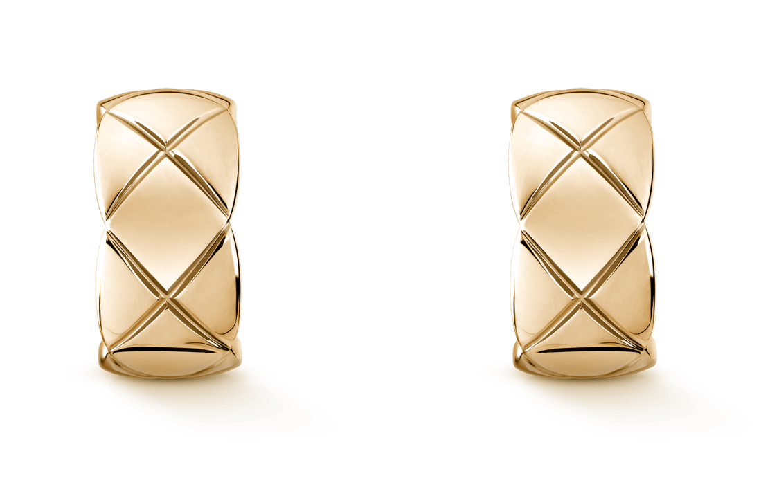 CHANEL Coco Crush 18K Gold Wide Earrings Unisex Couple Design. J11754 圖 2