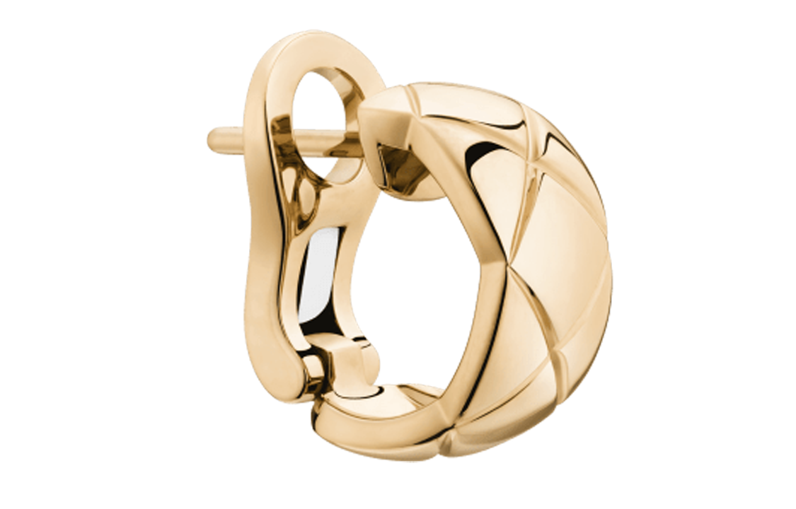 CHANEL Coco Crush 18K Gold Wide Earrings Unisex Couple Design. J11754 圖 3