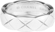 Shop CHANEL CoCo Crush Cincin Unisex Lebar Minimalis Emas Putih 18K Perak J10570