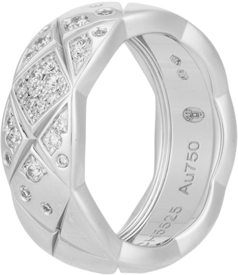 CHANEL CoCo Crush Quilted Pattern Wide Ring 18K White Gold Unisex Silver. J10865 Buy CHANEL CoCo Crush Quilted Pattern Wide Ring 18K White Gold Unisex Silver. J10865