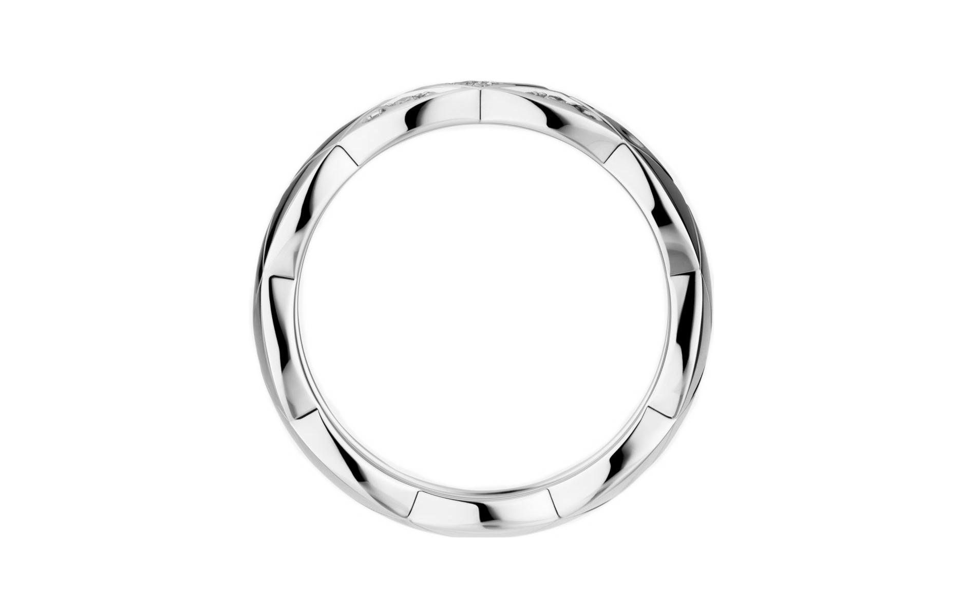 Lookbook シャネル ココクラッシュ キルティング ワイドリング 18Kホワイトゴールド ユニセックス シルバー。 J10865