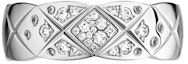 Purchase CHANEL CoCo Crush Quilted Pattern Wide Ring 18K White Gold Unisex Silver. J10865
