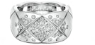 Buy CHANEL COCO CRUSH Ring 18K White Gold Wide Band with Half-Paved Diamonds. J10863