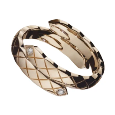 CHANEL CoCo Crush TOI ET MOI 18K Beige Gold Diamond Ring Unisex Couple Style J11969