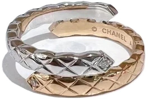 CHANEL Coco Crush Cincin Emas 18K Berlian Quilted Beige Unisex TOI ET MOI. J11971 Lookbook CHANEL Coco Crush Cincin Emas 18K Berlian Quilted Beige Unisex TOI ET MOI. J11971