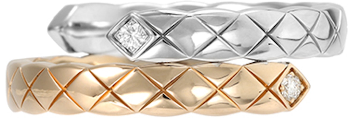 CHANEL Coco Crush Cincin Emas 18K Berlian Quilted Beige Unisex TOI ET MOI. J11971 Shop CHANEL Coco Crush Cincin Emas 18K Berlian Quilted Beige Unisex TOI ET MOI. J11971