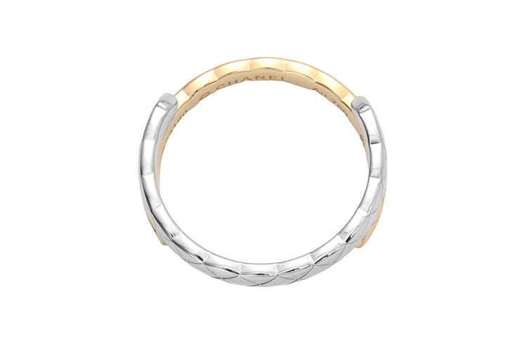 Details for CHANEL Coco Crush Cincin Emas 18K Berlian Quilted Beige Unisex TOI ET MOI. J11971