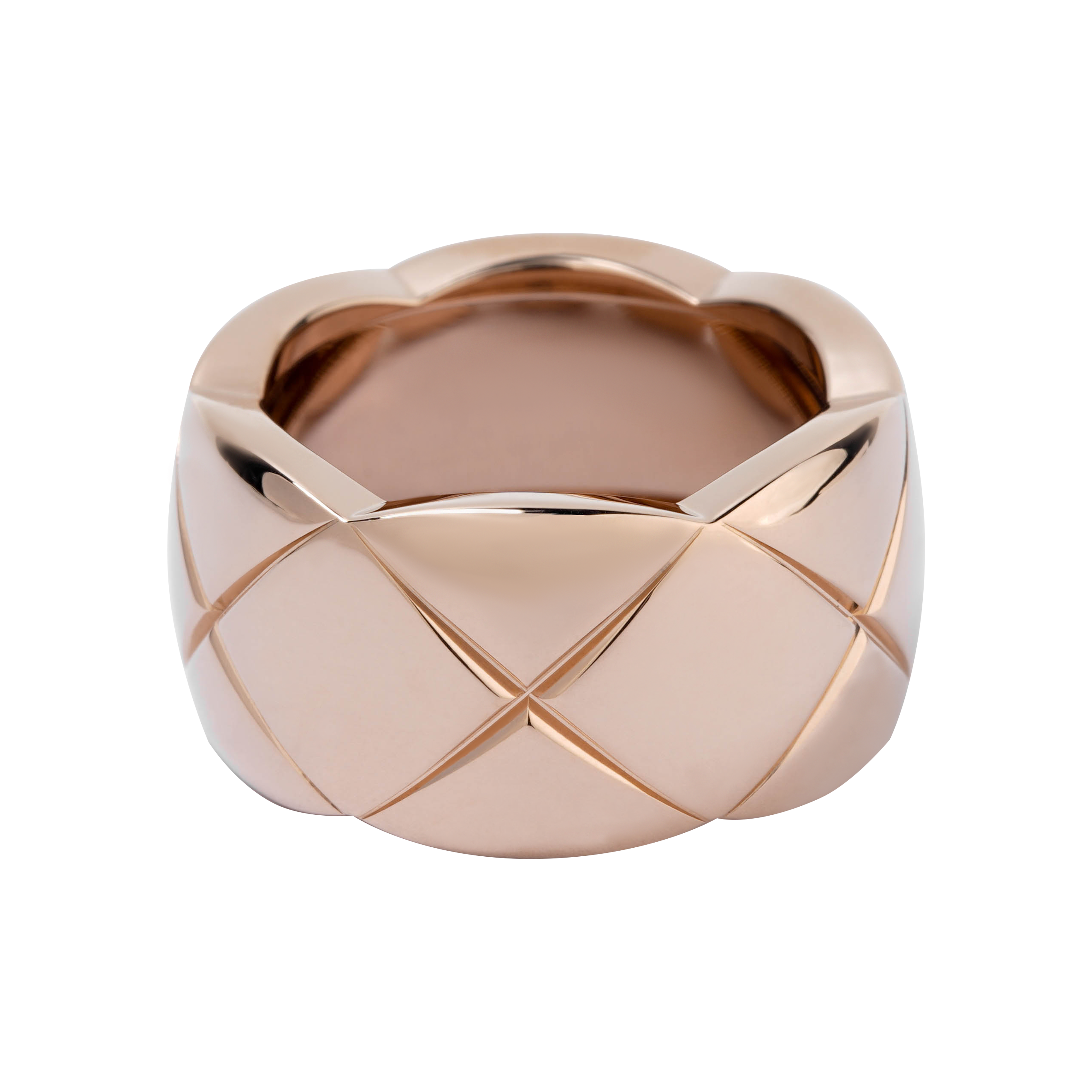 CHANEL COCO CRUSH Wide 18K Gold Ring Beige Gold Unisex Couples Jewelry J10818