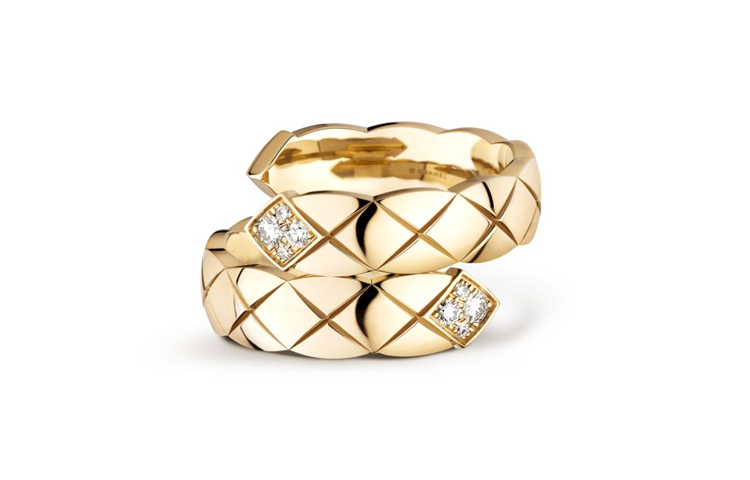 CHANEL CoCo Crush Wide 18K Gold Ring Unisex Couple Design Beige Gold. J11970