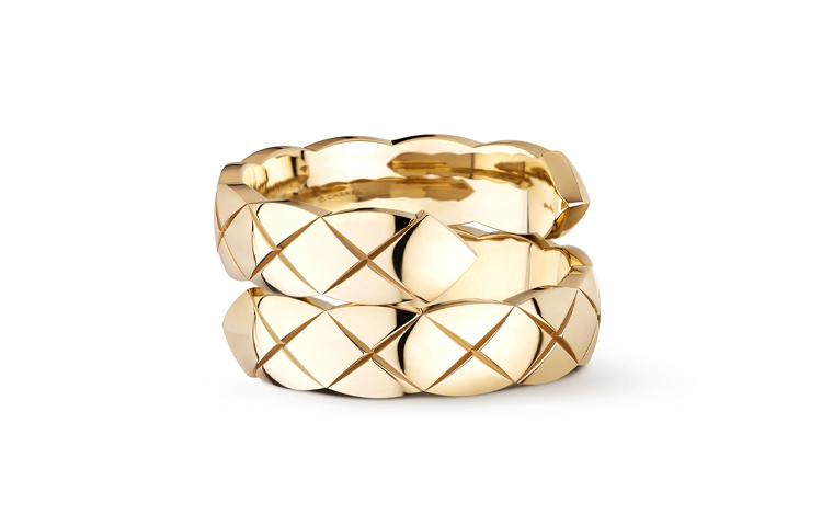 Lookbook シャネル ココ クラッシュ 18Kワイドリング ユニセックス カップルデザイン ベージュゴールド J11970