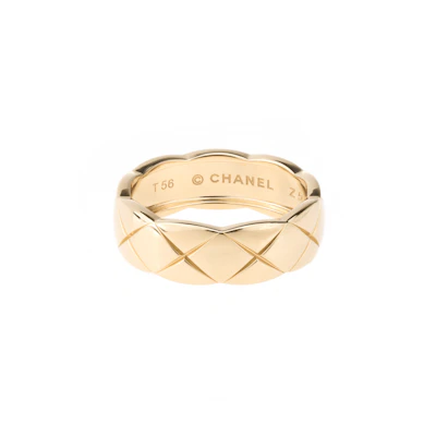 CHANEL CoCo Crush Wide Band Ring Yellow 18k Gold Gold J10571