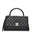 Buy Chanel Coco Handle Flap Acolchado Caviar Dorado Envejecido Pequeño Negro