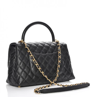 Chanel Coco Handle Flap Acolchado Caviar Dorado Envejecido Pequeño Negro Order Chanel Coco Handle Flap Acolchado Caviar Dorado Envejecido Pequeño Negro