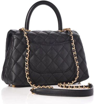 Chanel Coco Handle Mini Negra Acolchada de Caviar con Detalles Dorados Order Chanel Coco Handle Mini Negra Acolchada de Caviar con Detalles Dorados