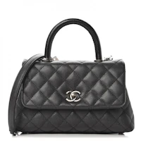 Chanel Coco Handle Flap Quilted Caviar Ruthenium Mini Black Chanel Coco Handle Flap Quilted Caviar Ruthenium Mini Black