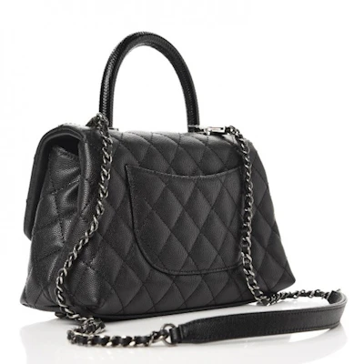 シャネルココハンドルフラップキルティングキャビアルテニウムミニブラック Order シャネルココハンドルフラップキルティングキャビアルテニウムミニブラック