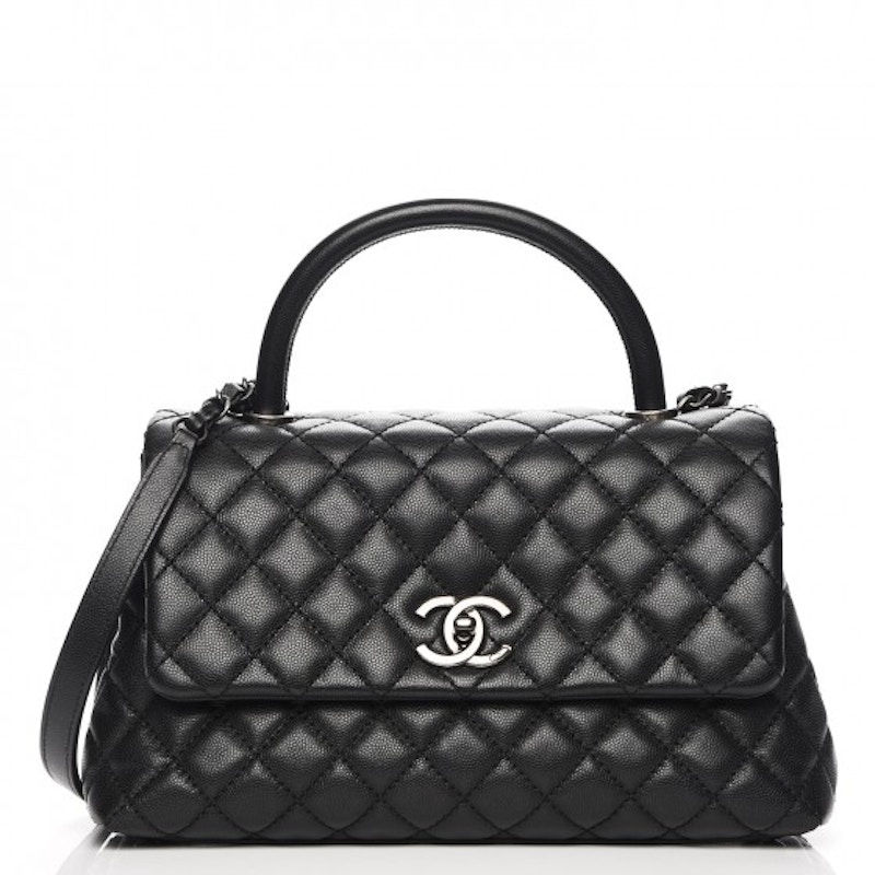 Chanel Coco Handle Flap Quilted Grained Small