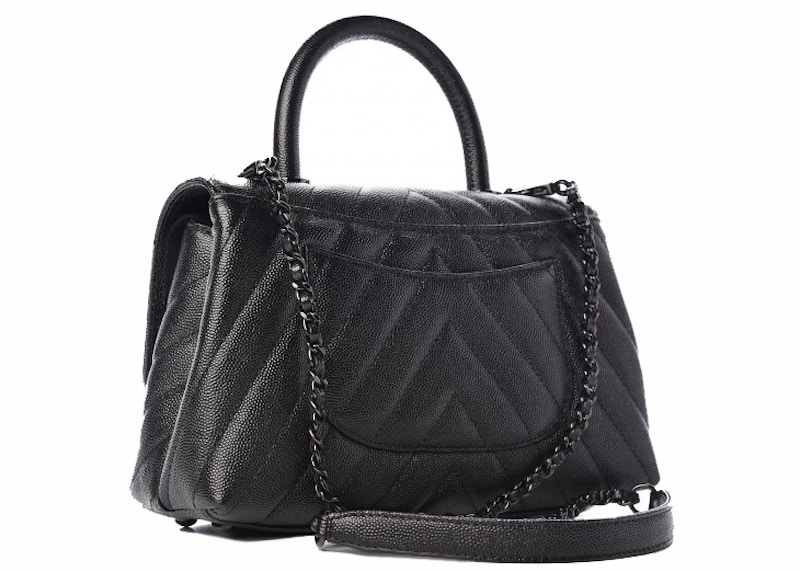 Order シャネル ココ ハンドル キルティング シェブロン キャビア ミニ ソー ブラック