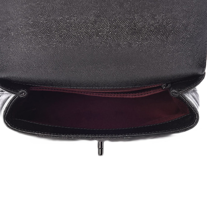 Lookbook シャネル ココ ハンドル キルティング シェブロン キャビア ミニ ソー ブラック