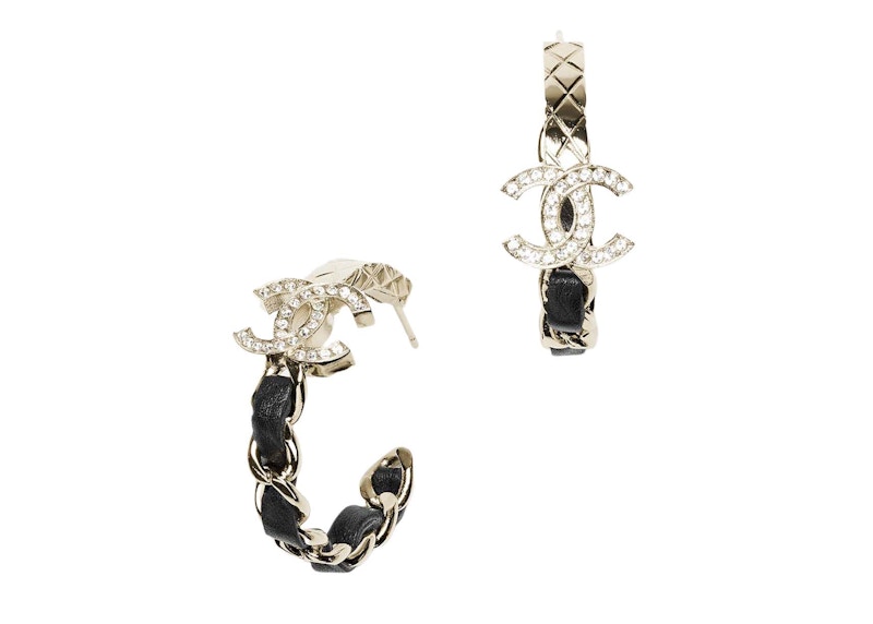 Order Pendientes Chanel Creoles Oro/Negro/Cristal (ABB971 B14689 NS659)