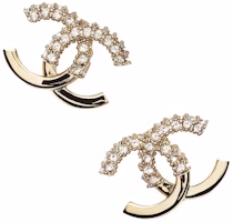 Chanel Crystal & Gold Metal Strass Stud Earrings AB9451 Gold/Crystal Chanel Crystal & Gold Metal Strass Stud Earrings AB9451 Gold/Crystal