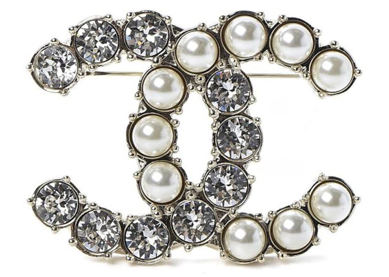 Chanel Crystal Brooch Gold