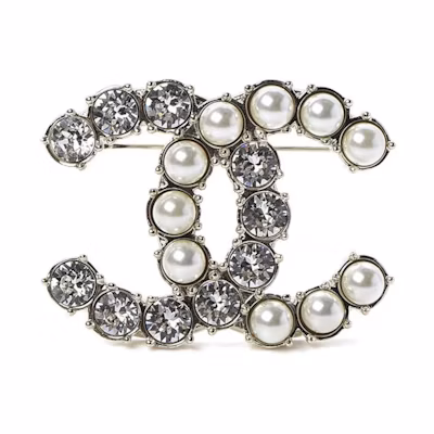 Chanel Crystal Brooch Gold