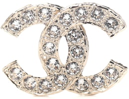 Chanel Crystal CC Brooch Light Gold Chanel Crystal CC Brooch Light Gold