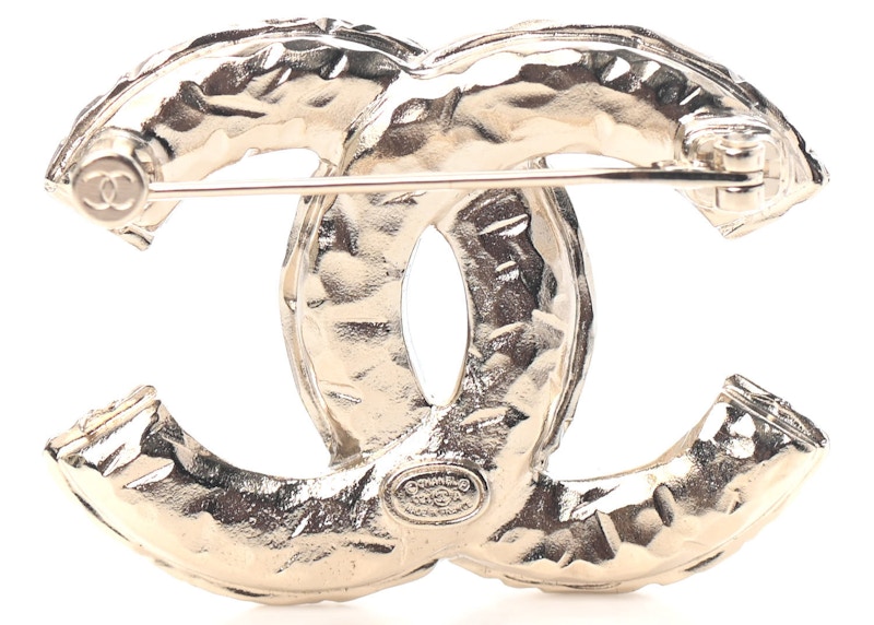 Order 香奈兒水晶双C胸針淺金色