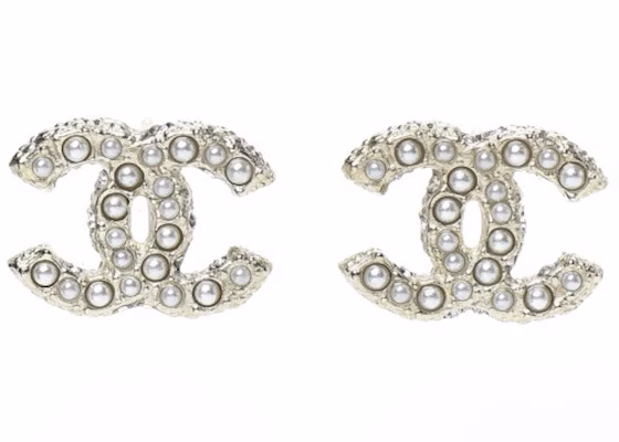Anting-Anting Chanel Kristal Mutiara CC Emas Buy Anting-Anting Chanel Kristal Mutiara CC Emas