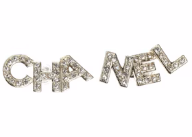Chanel Crystal Pearl Signature Stud Earrings Gold Chanel Crystal Pearl Signature Stud Earrings Gold