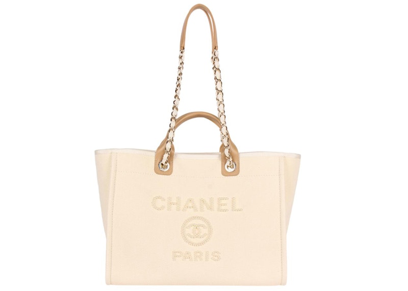 Chanel Deauville Pearl Tote Beige
