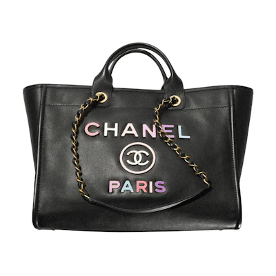 Chanel Deauville Shopping Bag Large 22S Calfskin Black