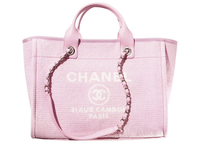 Chanel Deauville Shopping Bag Small 22S Mixed Fibers Pink