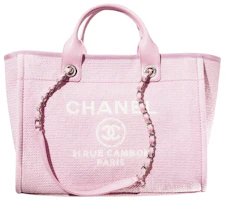 Chanel Deauville Shopping Bag Small 22S Mixed Fibers Pink Chanel Deauville Shopping Bag Small 22S Mixed Fibers Pink