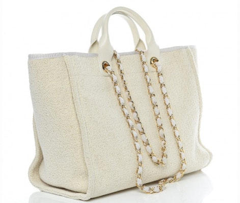Chanel Deauville Tote Boucle Large White Order Chanel Deauville Tote Boucle Large White