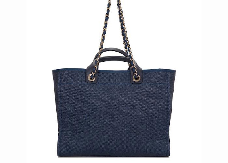 Order 香奈兒杜維爾金色大號海軍藍托特包