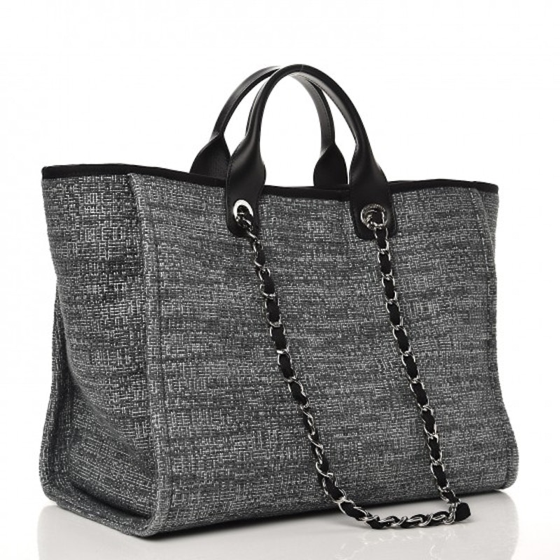 Order Bolso Chanel Deauville Plateado Grande Color Carbón